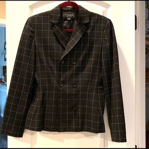 2 Piece Black  with white pin stripes